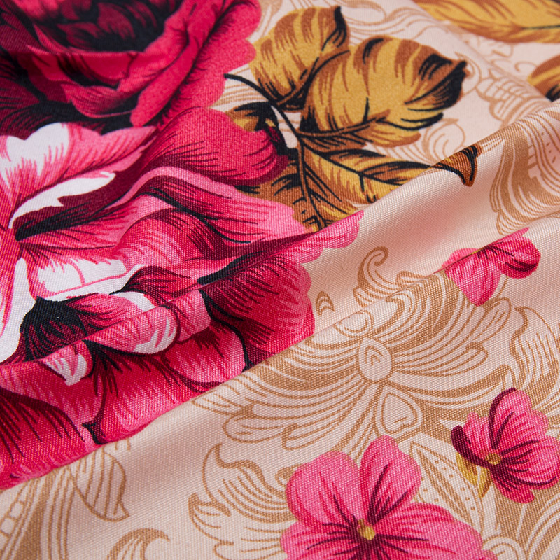Twill Disperse Flower Design Printed Fabric 100% Polyester Microfiber Botark Tekstilstoff